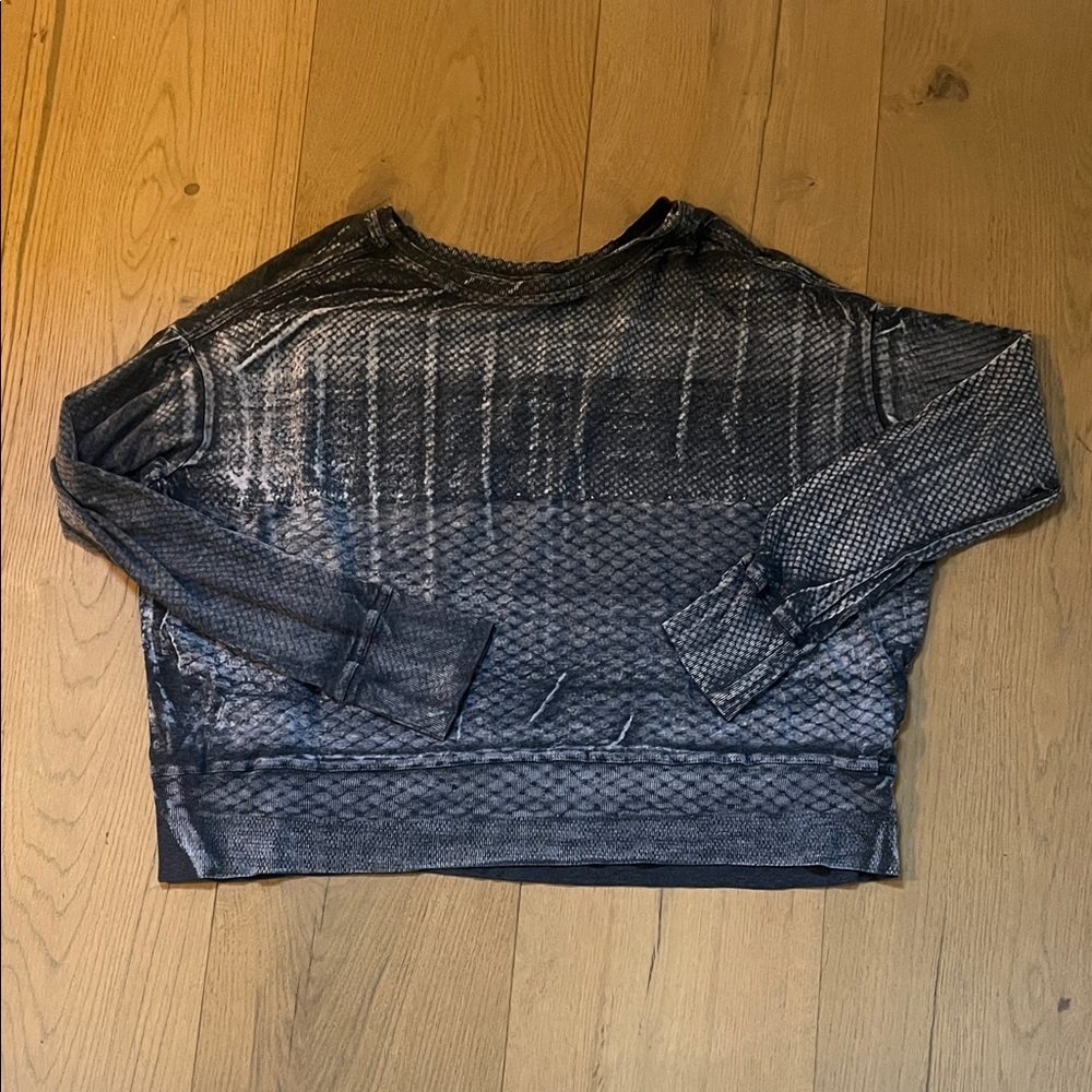 Raquel Allegra Charcoal and Slate Textured Top